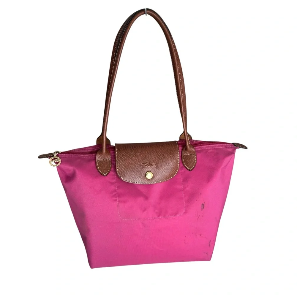 Longchamp Le Pliage Pink Nylon Leather Details Shoulder Bag Tote Bag - Picture 5 of 17